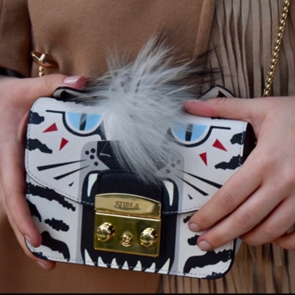 Furla Limited Edition White Tiger Metropolis Jungle C… Gem
